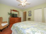 Master Bedroom with Access to Shared Hall Bath at 4 Hilton Head Cabanas